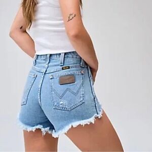 Wrangler Women's Reworked Cut Off Blue Jean Shorts
